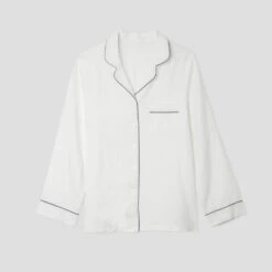 White Linen Pajama Shirt (Top Only) -Lake Shop 11 1