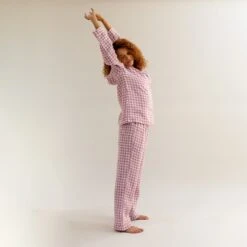 Orchid Gingham Linen Pajama Pants