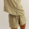 Botanical Green Gingham Linen Pajama Shorts 2 Botanical Green Gingham Linen Pajama Shorts -Lake Shop EG PIGLET ECOMM LOWRES 1374