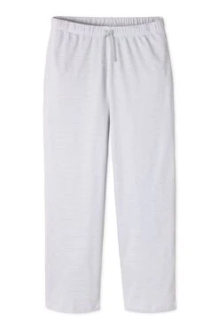 Lake Men's Pima Pajama Pants In Gray Stripe