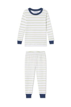 Lake Kids Long-Long Set In Olive Stripe