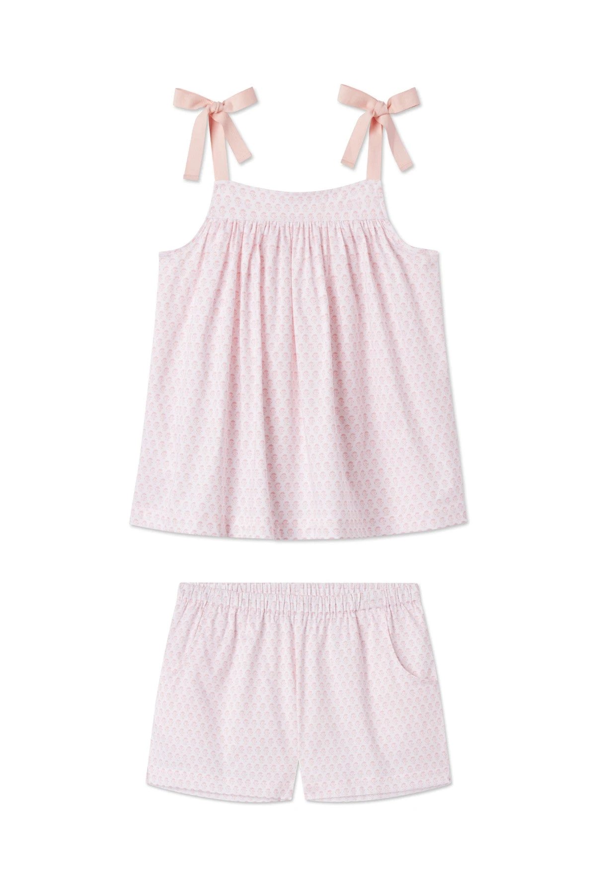 Lake Day Shorts Set In English Rose Blockprint 3 Lake Day Shorts Set In English Rose Blockprint