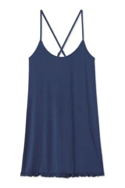 Lake DreamKnit Charlotte Nightgown In Navy