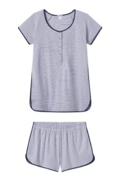 Lake Pima Maternity Shorts Set In Classic Navy