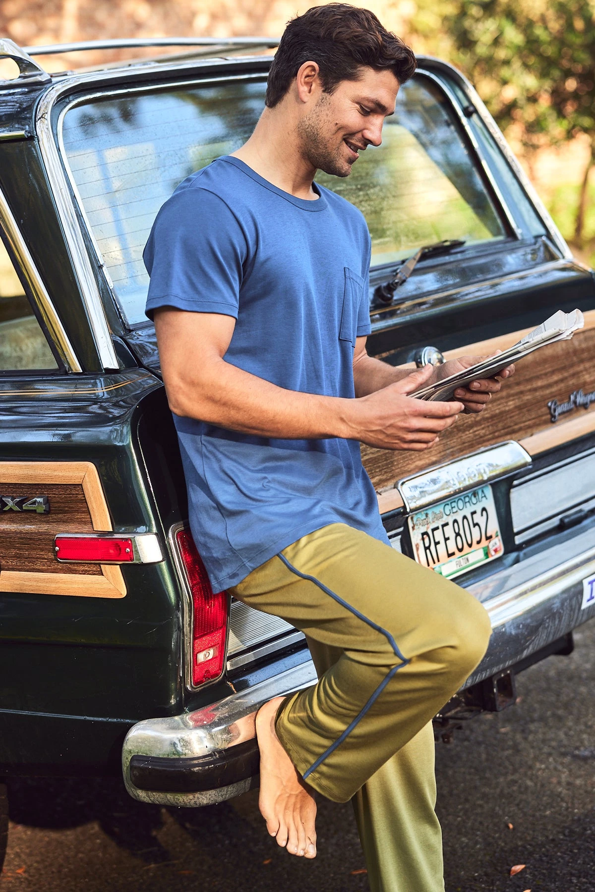 Lake Men's Pima Slumber Short-Long Set In Olive 6 Lake Men's Pima Slumber Short-Long Set In Olive - Image 4