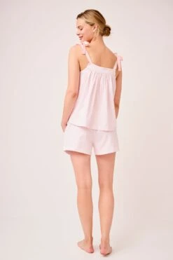 Lake Day Shorts Set In English Rose Blockprint 13 Lake Day Shorts Set In English Rose Blockprint -Lake Shop LAKE Webcrop Fall23 Studio DayShortsSet EnglishRoseBlockprint 0147