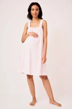 Lake Pima Maternity Sophia Nightgown In English Rose Blockprint -Lake Shop LAKE Webcrop Fall23 Studio MaternitySophiaNightgown EnglishRoseBlockprint 0002