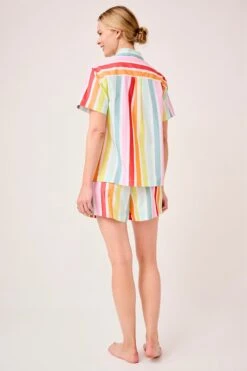 Lake Sadie Shorts Set In Rainbow Stripe 11 Lake Sadie Shorts Set In Rainbow Stripe -Lake Shop LAKE Webcrop 0047 LAKE Fall23 Studio SadieShortsSet RainbowStripe 0101