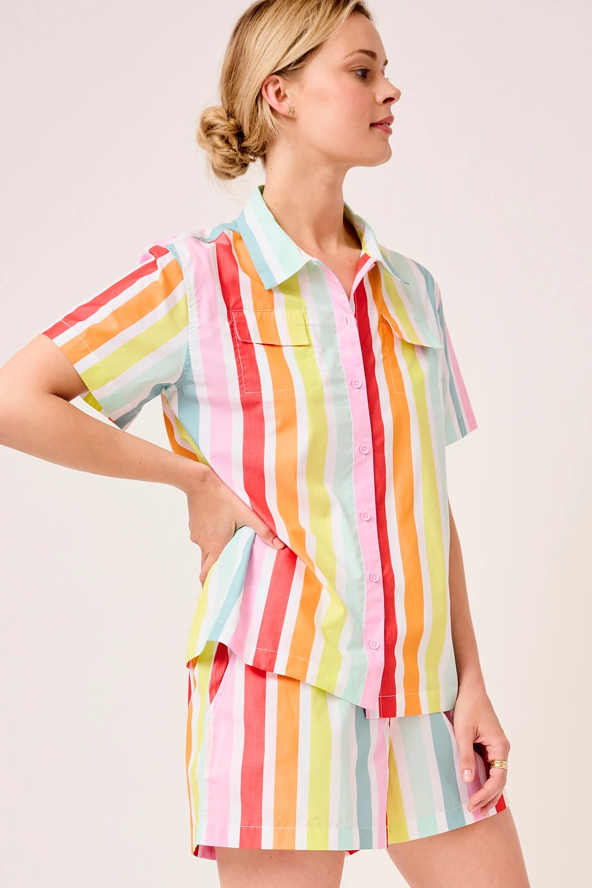 Lake Sadie Shorts Set In Rainbow Stripe 4 Lake Sadie Shorts Set In Rainbow Stripe - Image 2