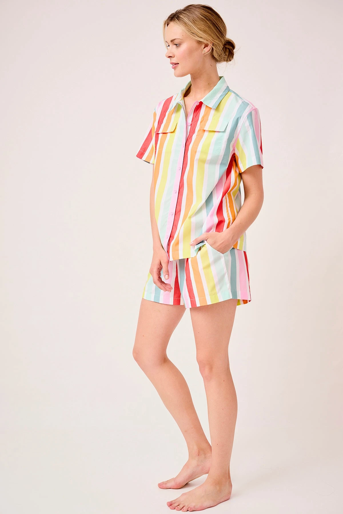 Lake Sadie Shorts Set In Rainbow Stripe 6 Lake Sadie Shorts Set In Rainbow Stripe - Image 4