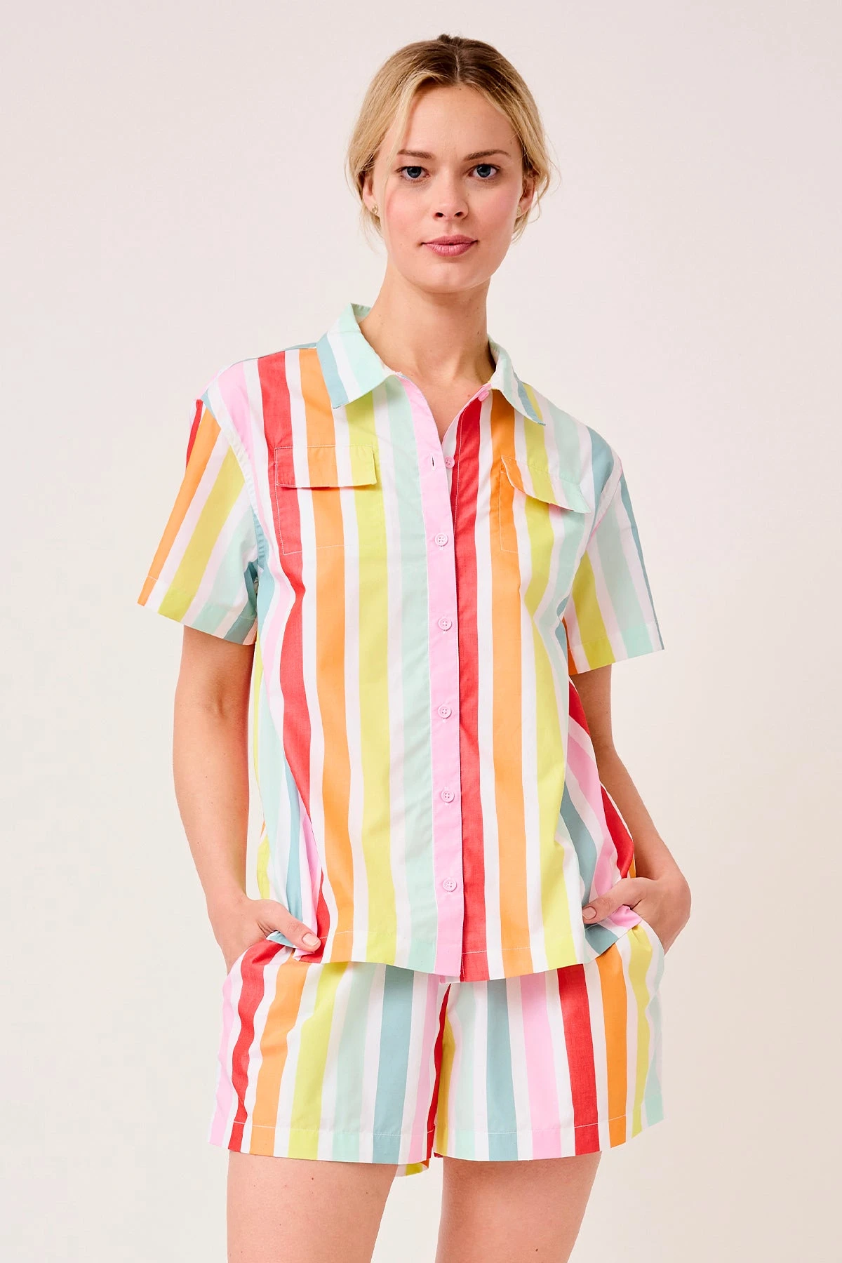 Lake Sadie Shorts Set In Rainbow Stripe 5 Lake Sadie Shorts Set In Rainbow Stripe - Image 3