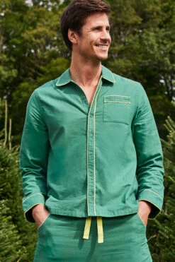 Lake Men's Flannel Piped Pants Set In Grove -Lake Shop LAKE Website WebCrop Holiday22 1018