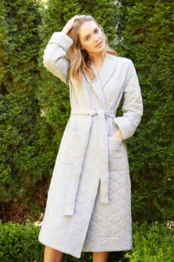 Lake Quilted Robe In Heather Gray -Lake Shop LAKE Website WebCrop Holiday22 Birm4759
