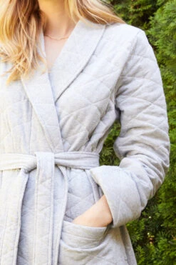 Lake Quilted Robe In Heather Gray -Lake Shop LAKE Website WebCrop Holiday22 Birm4770