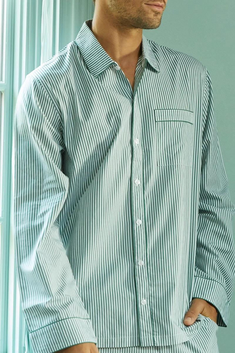 Lake Men's Poplin Pajama Set In Evergreen 4 Lake Men's Poplin Pajama Set In Evergreen - Image 2