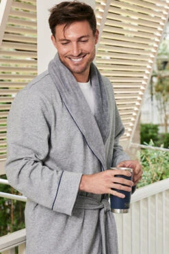 Lake Men's Cozy Robe In Heather Gray -Lake Shop LAKE Website WebCrop MensCozyRobe HeatherGray Final 0421