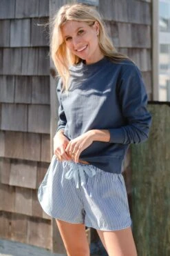 Lake Boxer In Navy Stripe -Lake Shop LAKE Website WebCrop ValentinesDay23 Boxer NavyStripe ORJ03885