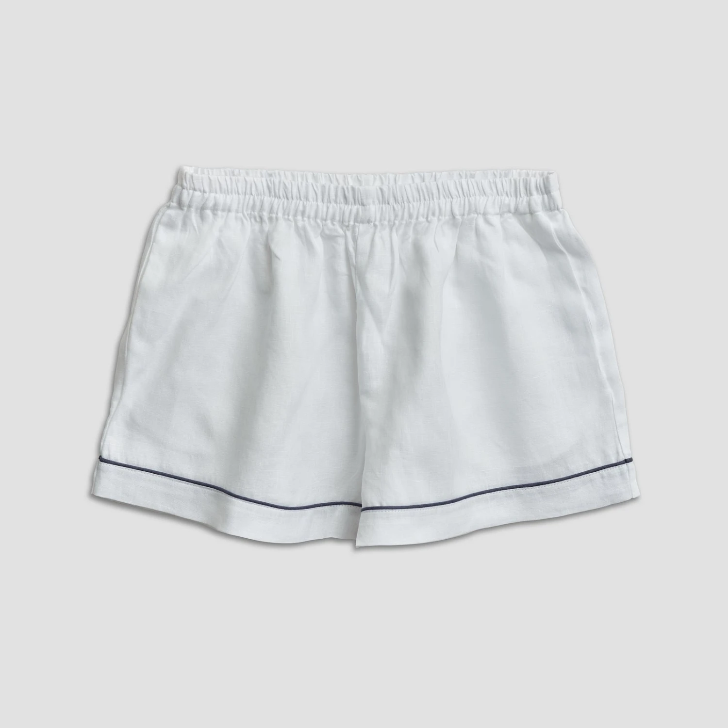 White Linen Pajama Shorts Set 7 White Linen Pajama Shorts Set - Image 5