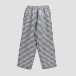 Midnight Stripe Linen Pajama Pants -Lake Shop Linen Pajama Trouser Midnight Stripe Piglet in Bed d