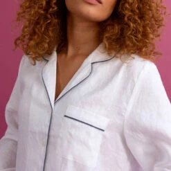 White Night Shirt -Lake Shop Piglet in Bed Linen Night Shirt White 7 1