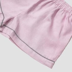 Blush Pink Linen Pajama Shorts -Lake Shop Piglet in Bed Linen Pyjama Shorts Blush Pink 1300x1300 2 1