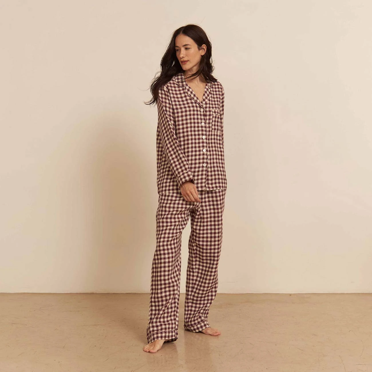 Lake Shop -Lake Shop Piglet in Bed Linen Pyjama Trouser Set Berry Gingham 1 eef8947f f2b2 4081 aaee 7084bdfc8979 1