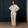 White Linen Pajama Set -Lake Shop Piglet in Bed Linen Pyjama Trouser Set White 1 1