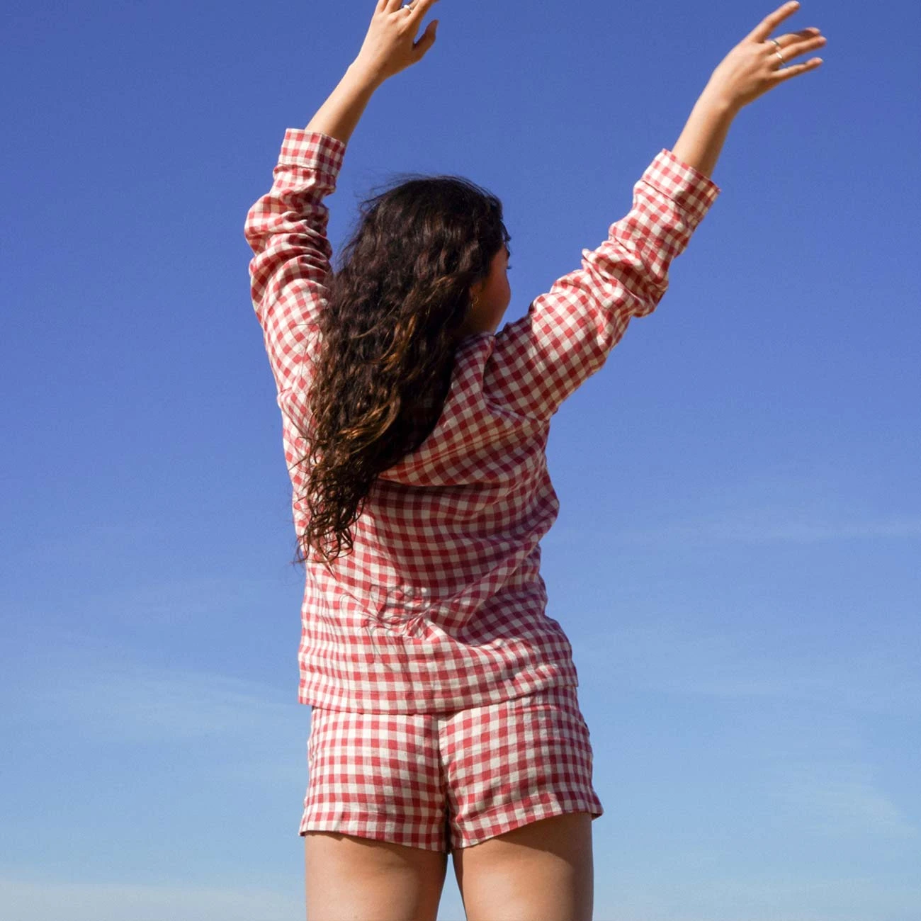 Mineral Red Gingham Pajama Shorts Set 4 Mineral Red Gingham Pajama Shorts Set - Image 2