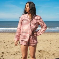 Mineral Red Gingham Pajama Shorts Set