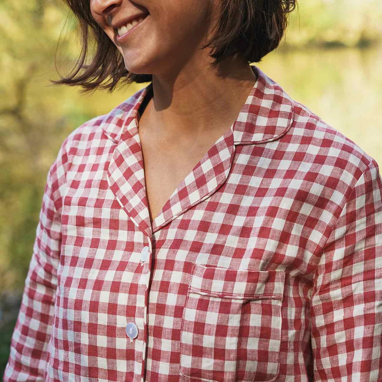 Mineral Red Gingham Pajama Shirt 3 Mineral Red Gingham Pajama Shirt