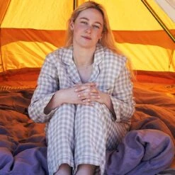 Mushroom Gingham Pajama Shirt -Lake Shop Piglet in Bed Womens Mushroom Gingham Pyjama Trouser Set Lifestyle 1 035b90a4 4622 4b27 a2d0 0c83141f803e 1