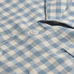 Men's Warm Blue Gingham Linen Pajama Shirt -Lake Shop PigletinBed GinghamMensShirt WarmBlue 3 2a491620 10a2 45db bf40 3f5e9070cd09