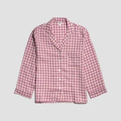 Orchid Gingham Linen Pajama Shorts Set -Lake Shop PigletinBed GinghamShirt Orchid 1 greybg 4a6375b9 c4a0 44e9 a09e 78de2b7afa15