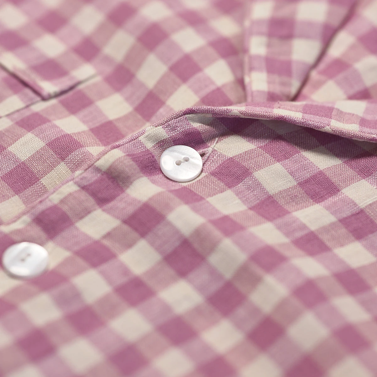 Orchid Gingham Linen Pajama Shorts Set 8 Orchid Gingham Linen Pajama Shorts Set - Image 6