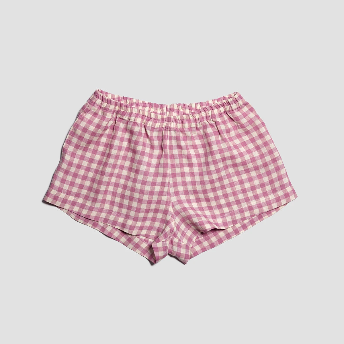 Orchid Gingham Linen Pajama Shorts Set 10 Orchid Gingham Linen Pajama Shorts Set - Image 8