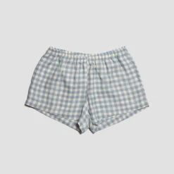 Lake Shop -Lake Shop PigletinBed GinghamShorts WarmBlue 1 greyBG