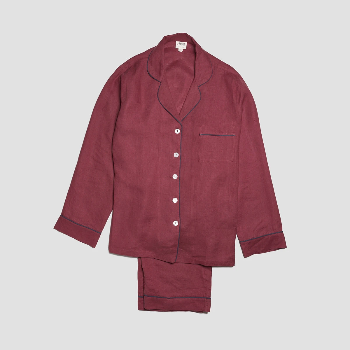 Cherry Linen Pajama Set 6 Cherry Linen Pajama Set - Image 4