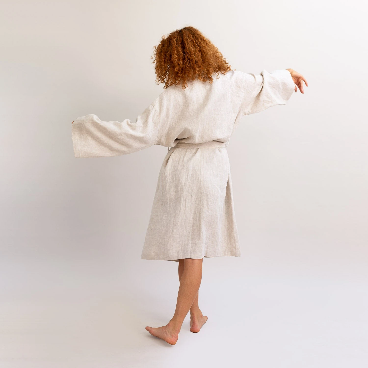 Oatmeal Linen Robe 12 Oatmeal Linen Robe - Image 10