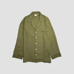 Men's Moss Linen Pajama Shirt -Lake Shop PigletinBed MensLinenPyjamaShirt Moss 1 GreyBG 5fc9ba29 2607 4948 8375 8bc161868e79