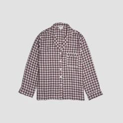 Berry Gingham Pajama Shirt -Lake Shop PigletinBed Women sGinghamLinenPyjamaShirt Berry 1 GreyBG 7a1cafcf 442a 4511 b8bc c9d7f3cc01cd