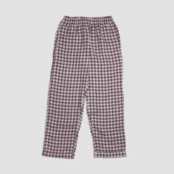 Berry Gingham Pajama Pants -Lake Shop PigletinBed Women sGinghamLinenPyjamaTrousers Berry 1 GreyBG