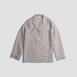 Mushroom Gingham Pajama Shirt -Lake Shop PigletinBed Women sLinenPyjamaShirt MushroomGingham 1 greyBG 1ed7bf08 6b2a 46ca ad61 e198ec43a170 1
