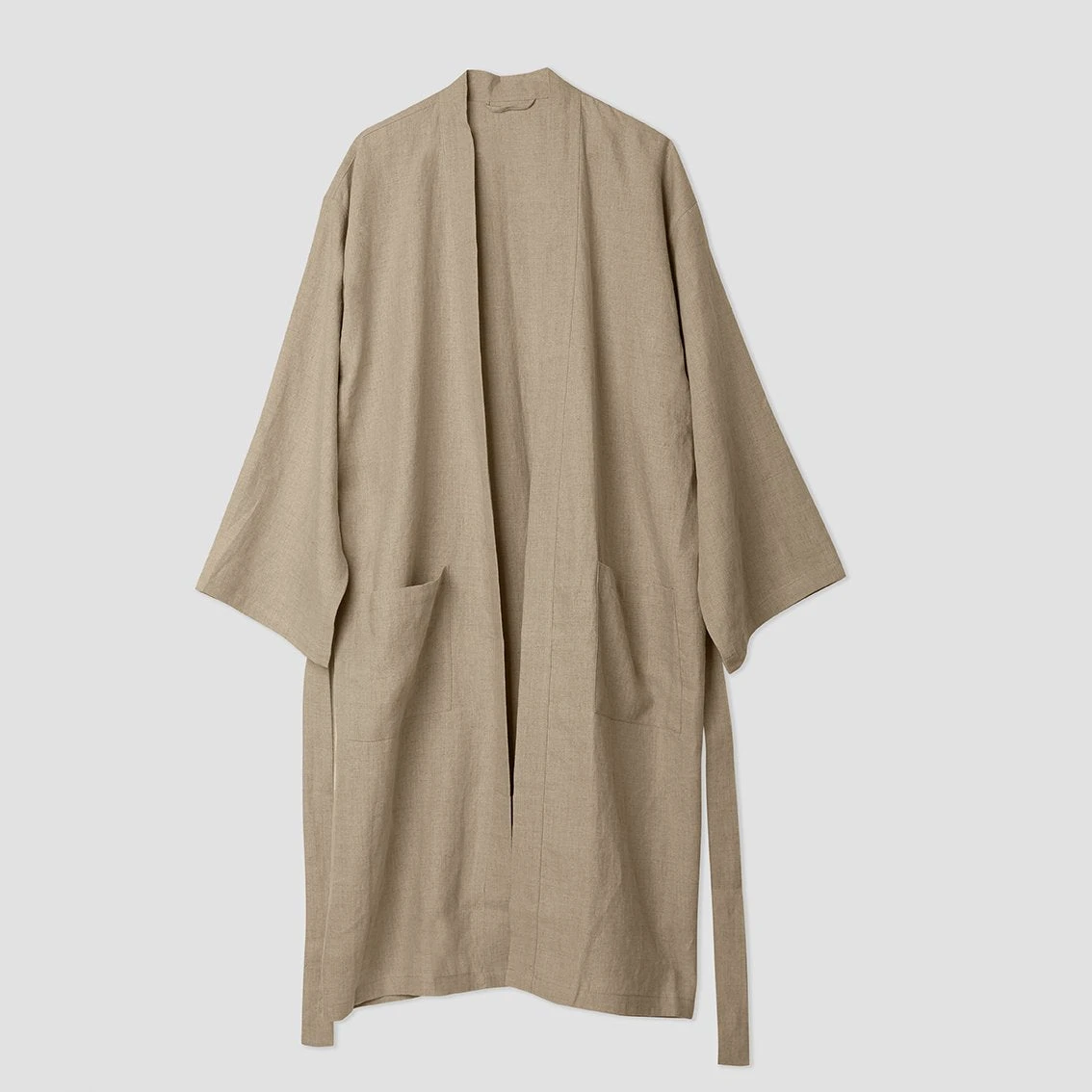 Oatmeal Linen Robe 10 Oatmeal Linen Robe - Image 8