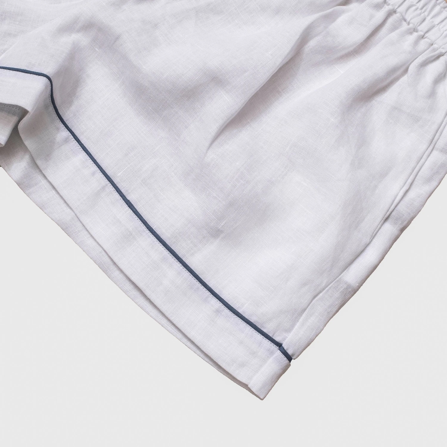 White Linen Pajama Shorts 7 White Linen Pajama Shorts - Image 5
