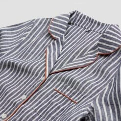 Men's Midnight Stripe Linen Pajama Shirt (Top Only) -Lake Shop Striped Top 2a d8099a5d f155 4bd9 ac0a 2b4a035dbf3b 1