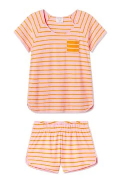 Lake Pima Avery Shorts Set In Pomelo Stripe