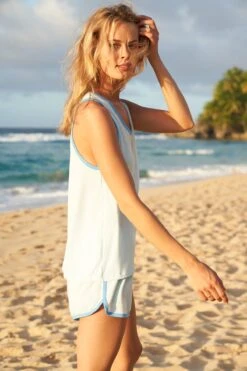 Lake DreamKnit Vintage Tank-Short Set In Pacific -Lake Shop dreamknit vintage TS pacific3