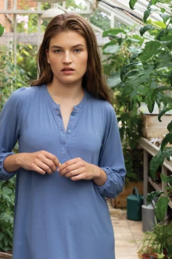 Lake DreamKnit Henley Nightgown In Aura -Lake Shop english garden40
