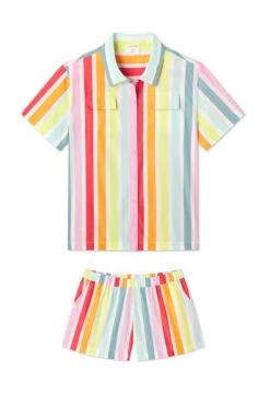 Lake Sadie Shorts Set In Rainbow Stripe