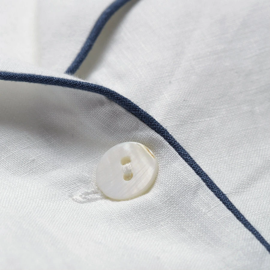 White Linen Pajama Shorts Set 11 White Linen Pajama Shorts Set - Image 9